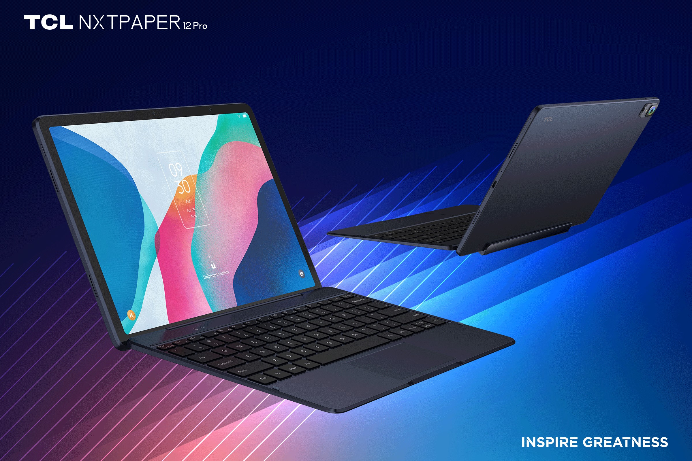 TCL Nxtpaper 12 Pro with the official keyboard accessory.