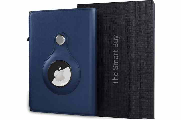 The Smart Buy Apple AirTag Wallet in blue.