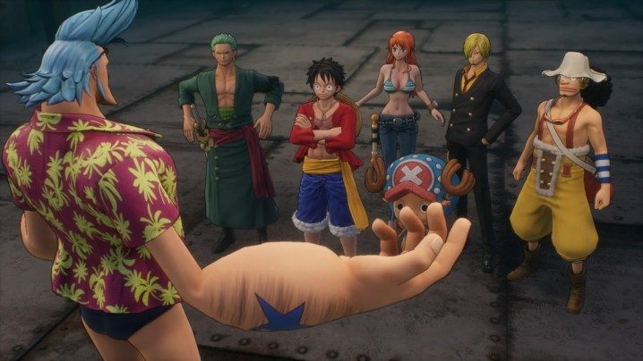 The straw hats meeting past franky.