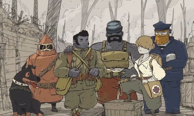 The playable characters of Valiant Hearts: Coming Home all standing together.