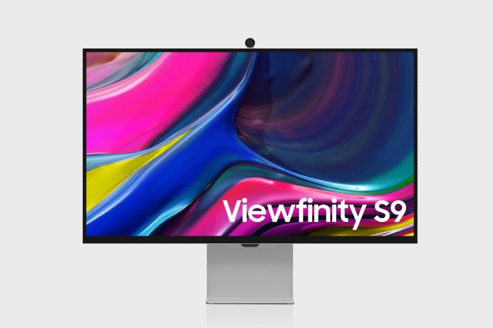 The Samsung Viewfinity S9 monitor with its webcam on top.