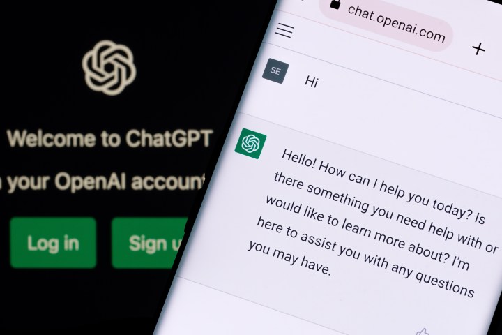 ChatGPT AI bot running a phone.