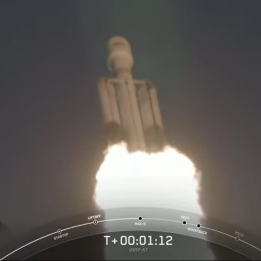 Watch key moments of SpaceX triple-booster Falcon Heavy
launch