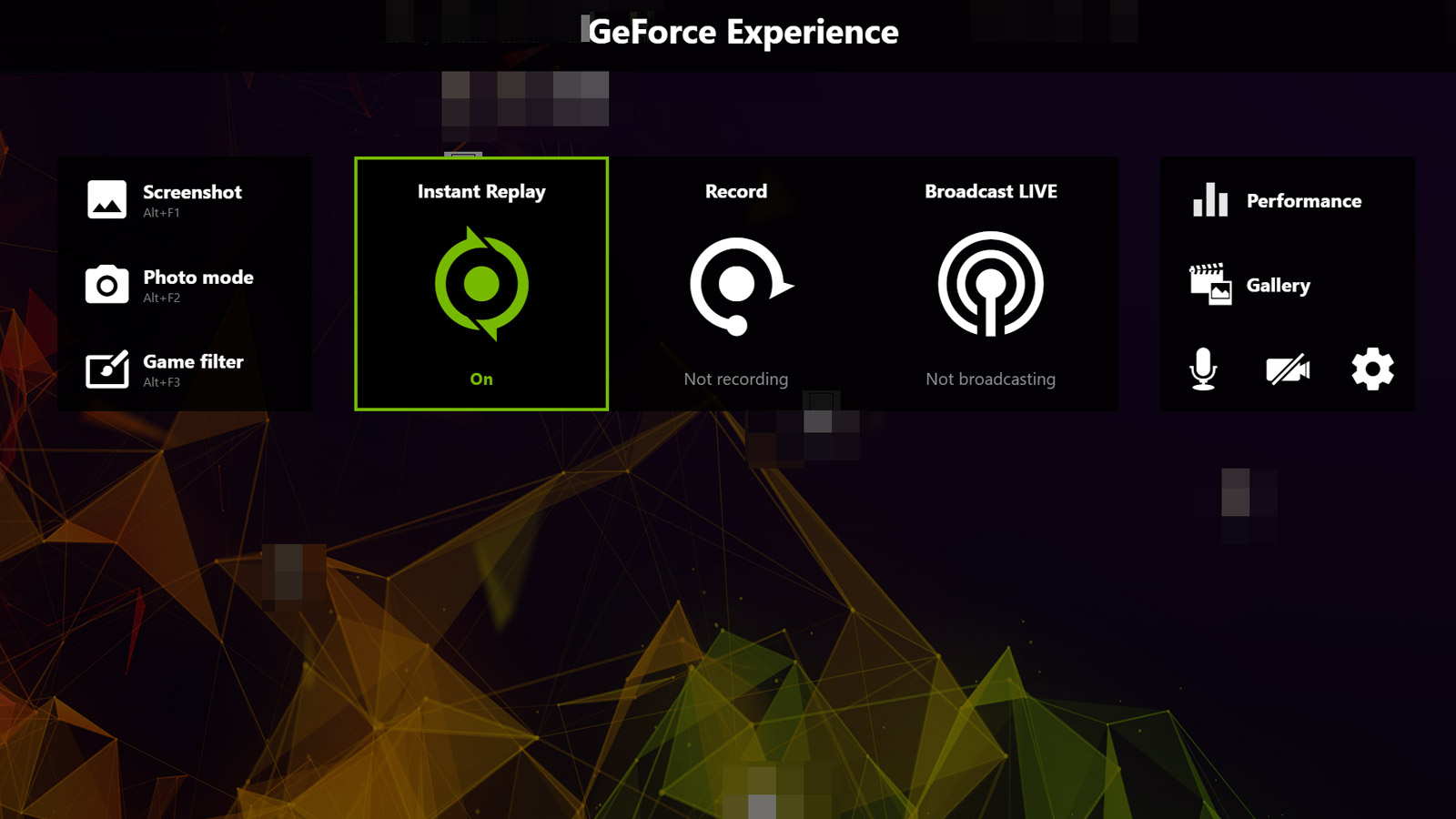 Abriendo la aplicación Geforce Experience Shadowplay en Windows 10.