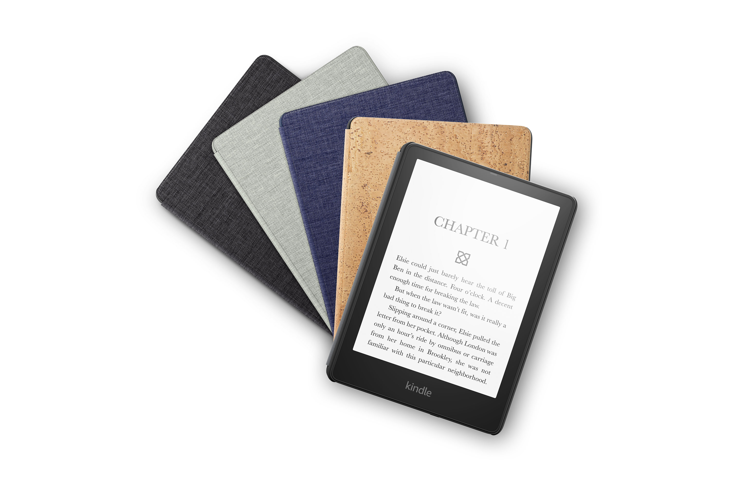 Kindle Paperwhite with its optional cases.