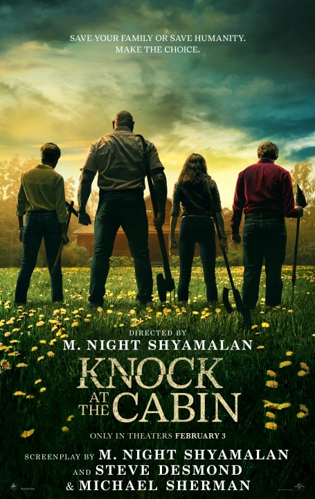 Poster for the four strangers in Knock at the Cabin.