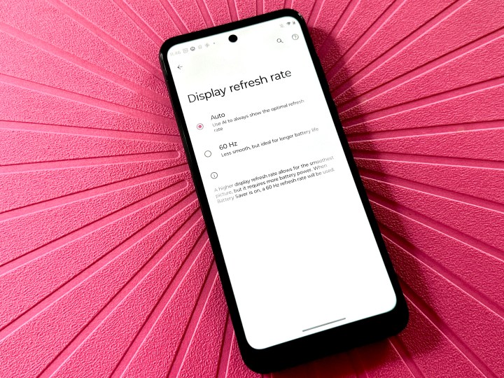 Moto G Play (2023) settings refresh rate