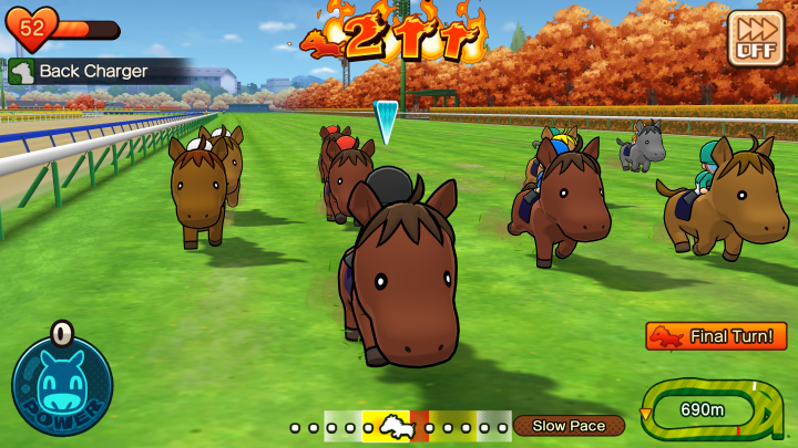 Horses race in Pocket Card Jockey: Ride On!