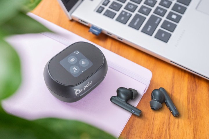 Poly Voyager Free 60+ wireless earbuds.