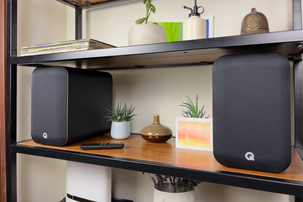 The Q Acoustics M20 HD Powered Wireless Music System on a shelf