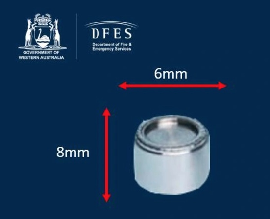 The size of a capsule that went missing in Western Australia.