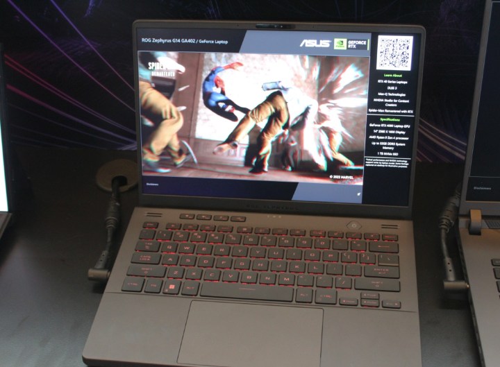ROG Zephyrus G14 on the demo table at CES 2023.