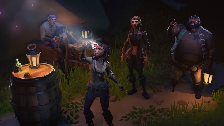 Pirates exploring in Sea of Thieves.