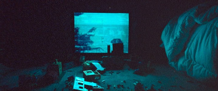 A TV flickers on at night in Skinamarink.