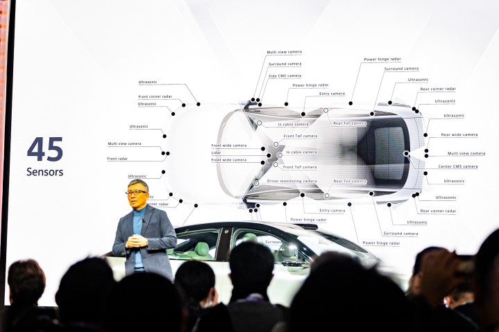 A look at the 45 sensors in the Sony Honda Afeela EV.