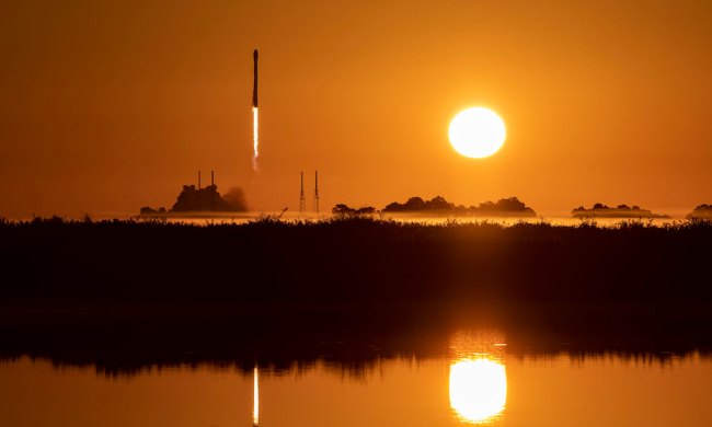 A SpaceX Falcon 9 rocket launching from Florida.