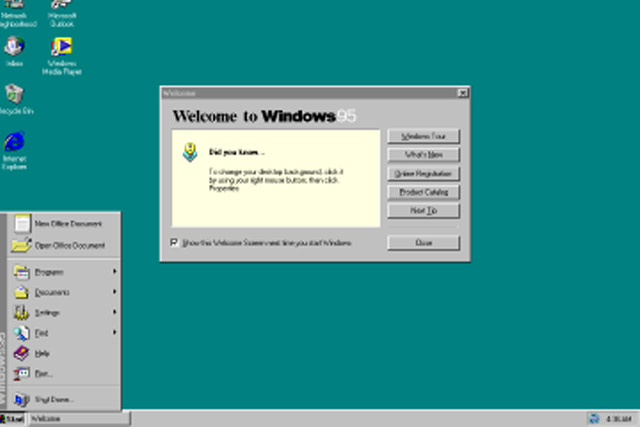 Windows 95 home desktop.