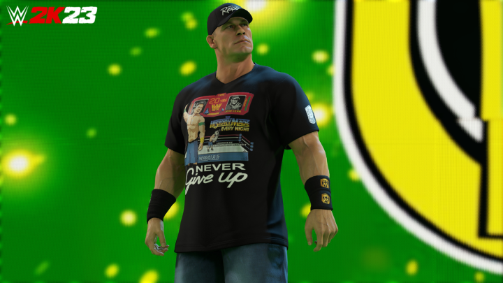 John Cena ยืนอยู่บนทางลาดใน WWE 2K23