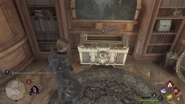 A magician looking at the house chest.