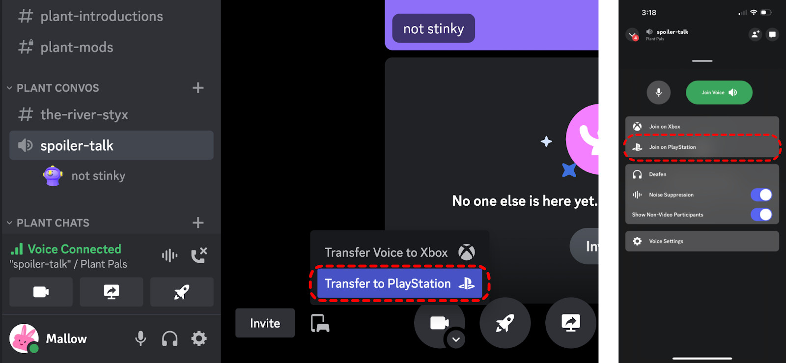 Transfer a Discord chat to PS5.