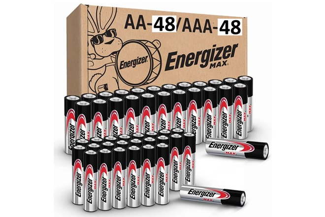 A 96-pack Energizer battery bundle featuring AA and AAA batteries.