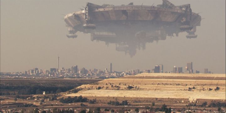 An alien spaceship hovers over South Africa in District 9.