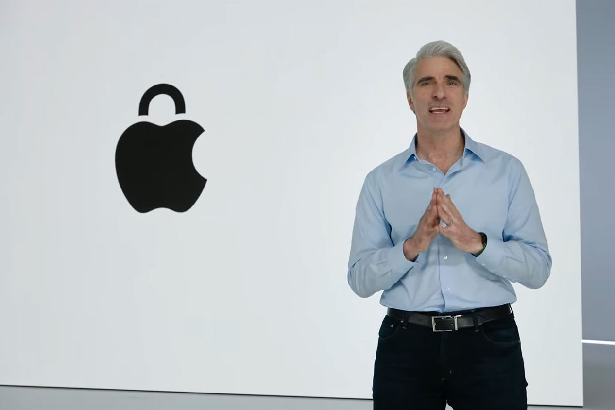 Craig Federighi, de Apple, hablando sobre la seguridad de macOS en la WWDC 2022.