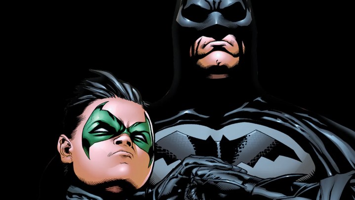 Arte da capa da corrida de Tomasi e Gleason em Batman e Robin.