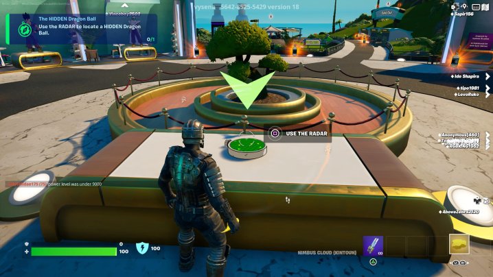 A character next to the radar in Fortnite.