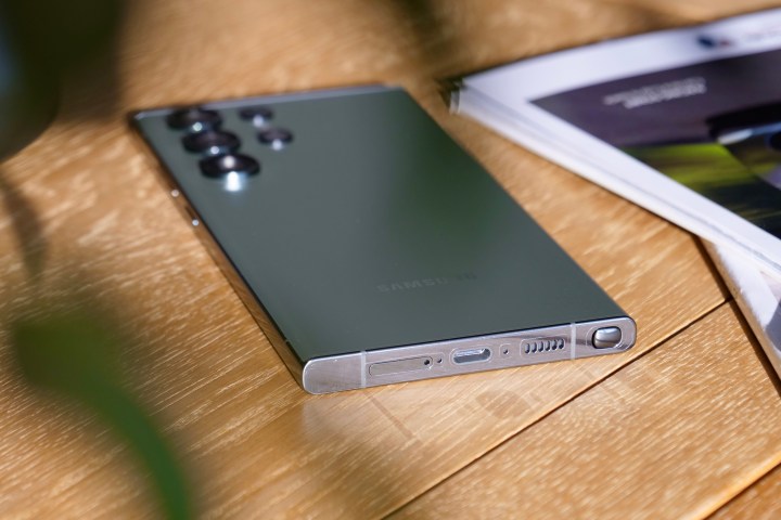The Galaxy S23 Ultra's charging port.