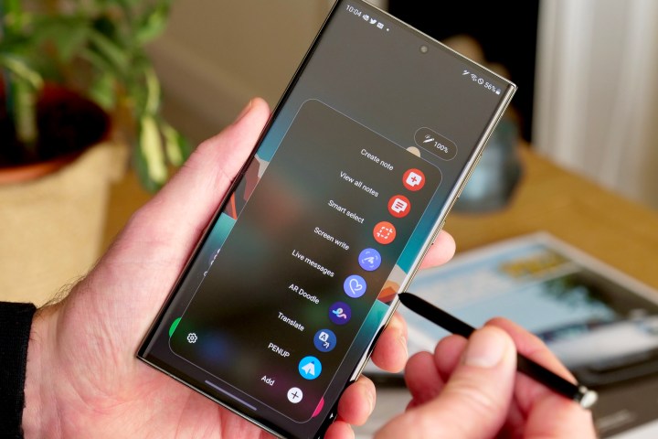 Le menu du S Pen sur le Galaxy S23 Ultra.