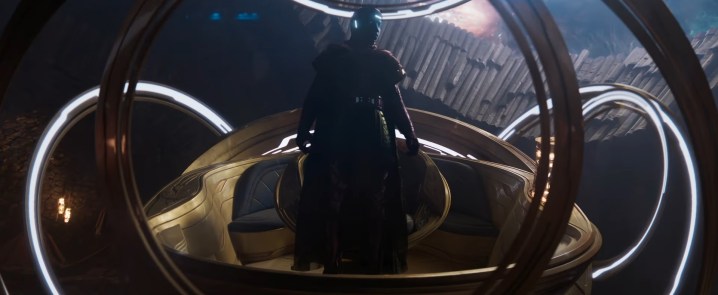 Kang nella sua Time Chair in "Ant-Man and the Wasp: Quantumania".
