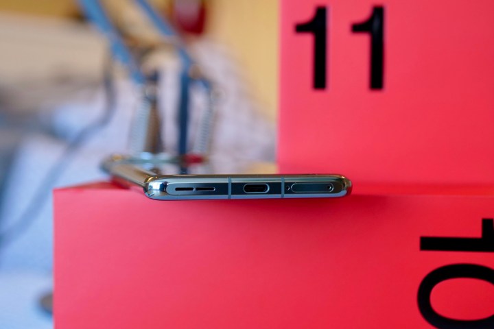 The OnePlus 11's charging port.