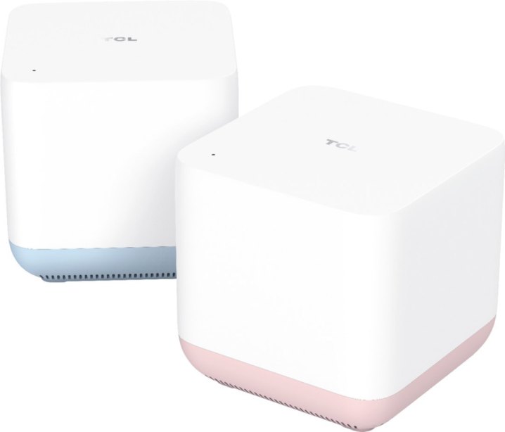 The TCL Mesh Wi-Fi Router (2-pack) on a white background.