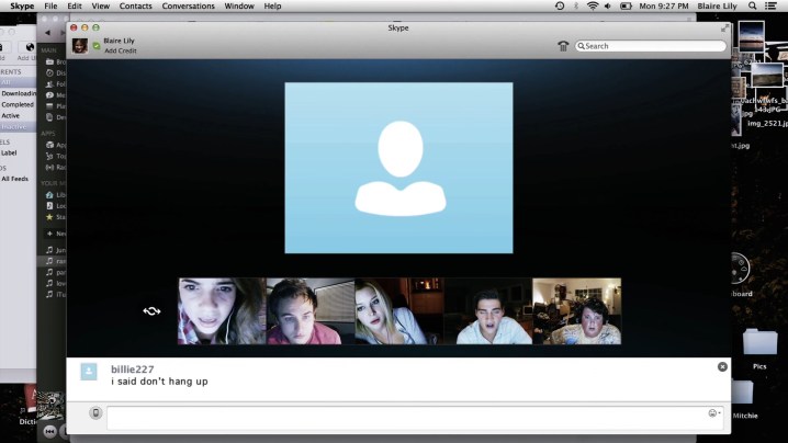 Blaire, Mitch, Adam, Ken, and Jess on Skype in "Unfriended."