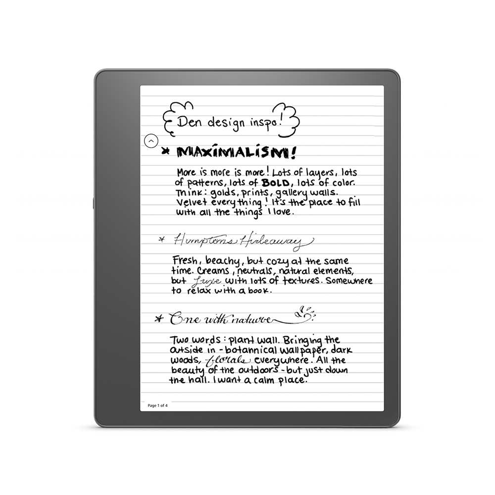 Example of the new brush types on the Amazon Kindle Scribe.