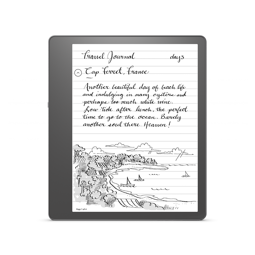 Exemplo dos novos tipos de pincel no Amazon Kindle Scribe.