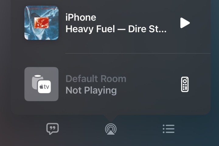 AirPlay-Audiooption in der Apple Music App für iOS.