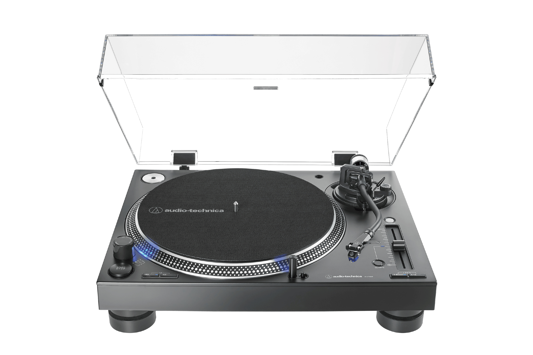 The Audio-Technica At-LP14XP DJ turntable. 