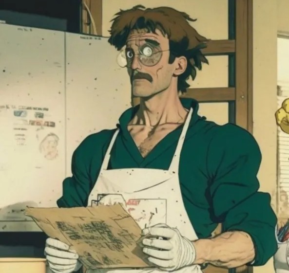 An anime version of Walter White in Breaking Bad.