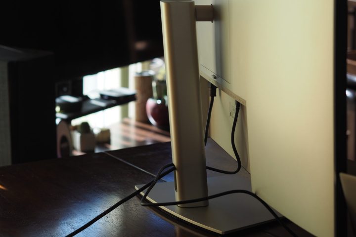 Dell UltraSharp 43 4K USB-C Hub monitor rear view showing stand.
