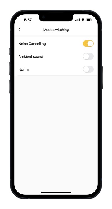 App Earfun per schermo iOS ANC.