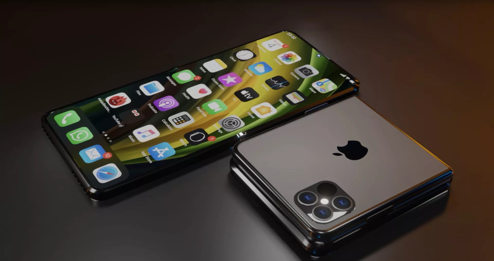 Folding iPhone concept from iOS Beta News.