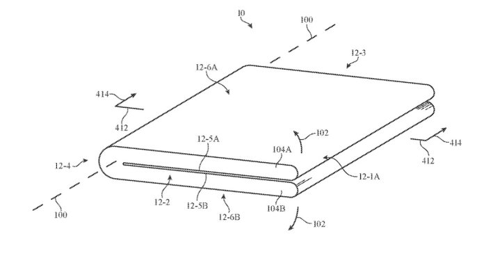 Una imagen de una patente plegable de iPhone