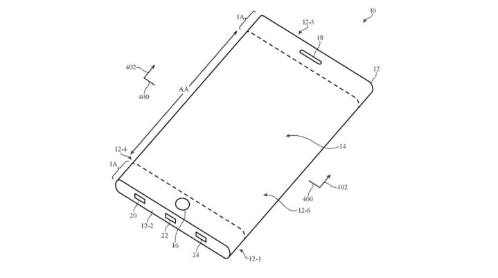 Una imagen de una patente plegable de iPhone