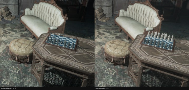 Ray-traced shadows and ambient occlusion in Hogwarts Legacy.