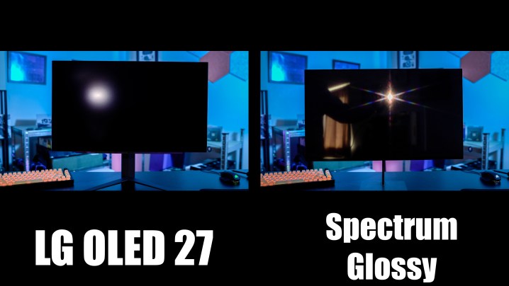 Comparison of the matte finish on the LG OLED 27.