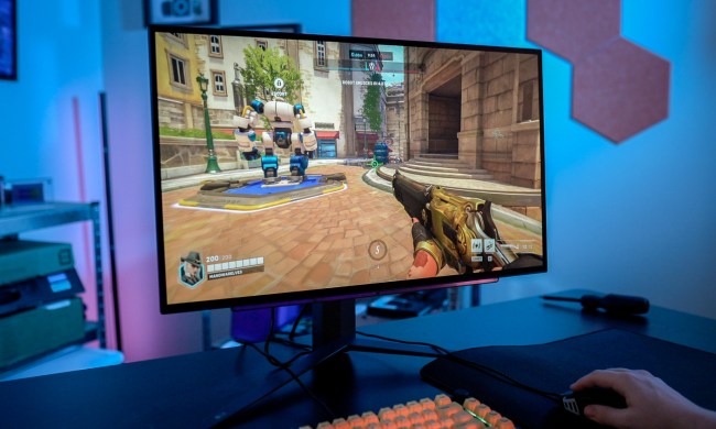 Overwatch 2 running on the LG OLED 27 gaming monitor.