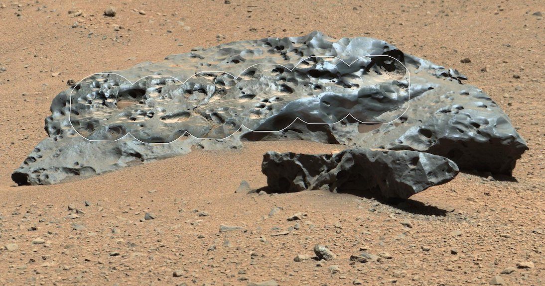 Um meteorito encontrado em Marte.