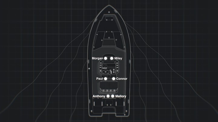 Image of an engineer's analysis of where everyone was in the boat after the accident based on injuries and other factors from the Netflix docuseries Murdaugh Murders.